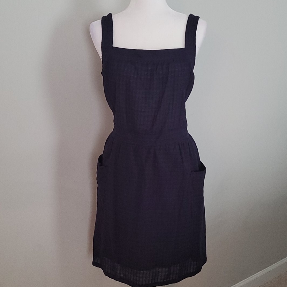 Blue cotton dress with POCKETS!